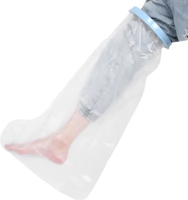 Obrázek produktu pro 65 cm dlouhá, vodotěsná, elastická sprchová ochrana pro dospělé s poraněním nohou a dolních končetin