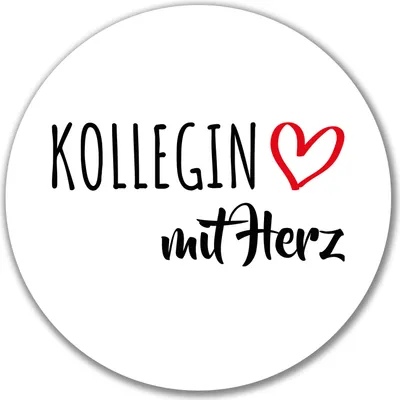 Produktbild von Huuraa Aufkleber Kollegin mit Herz 10cm rund Sticker Geschenkidee