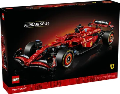 Produktbild von LEGO Technic Ferrari SF-24 F1 Rennauto - Modellauto für Erwachsene - Formel 1 Set zum Sammeln - V6-Motor, Getriebe, Lenkung und DRS im Maßstab 1:8 - Geschenk für Fans von Motorsport & Rennwagen 42207