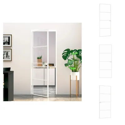 Obrázok produktu pre vidaXL Interiérové dvere biele 76x201,5 cm tvrdené sklo a hliník slim - Vchodové dvere