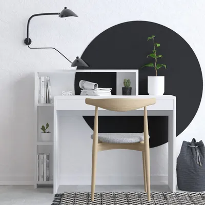Produktbild von Skye Decor, Trella, Schreibtisch, 100 % MELAMINBESCHICHTETE SPANPLATTEN, Weiß, 95 x 45 x 117 cm