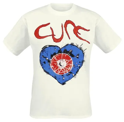 Produktbild von The Cure T-Shirt Herren Heart weiß Band-Merch, Bands 100% Baumwolle L
