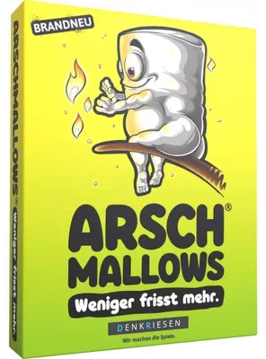 Produktbild von DENKRIESEN - ARSCHMALLOWS® - "Weniger frisst mehr." | Boxverpackung