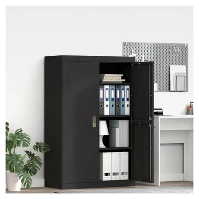 Produktbild von Metallschrank - Kaltgewalzter Stahl, Schwarz, Abschließbar, für Büro und Home-Office