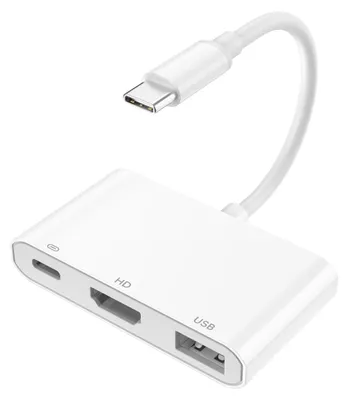 Obrázok produktu pre INF Type-C multiport dok s HDMI a USB — HDMI výstup, USB-A porty, čítačka SD/TF, USB OTG s nabíjaním 9V/2A