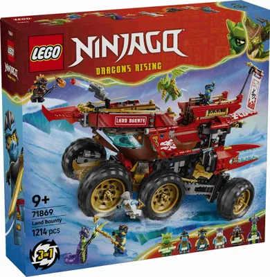 Productafbeelding van LEGO NINJAGO Woestijnvlieger - 3-in-1 ninja speelset, om te bouwen tot een vliegende boot, auto en motorfiets - inclusief 6 minifiguren - een cadeau-idee voor jongens vanaf 9 jaar en fans van Dragons Rising - 71869