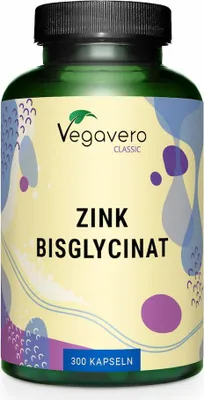 Produktbild von Vegavero Zink Bisglycinat | 300 Kapseln | hochdosiert | vegan