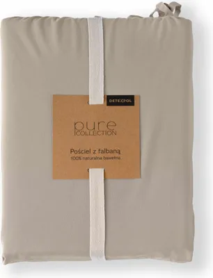 Produktbild von Baumwoll-Bettwäsche-Set mit Rüschen 160x200 3-teilig Taupe Dunkelbeige