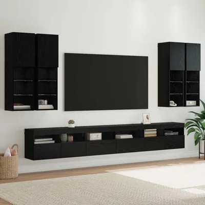 Produktbild von Maison Exclusive - TV-Wandregal-Set 7 pcs Schwarz Eichen-Optik Holzwerkstoff
