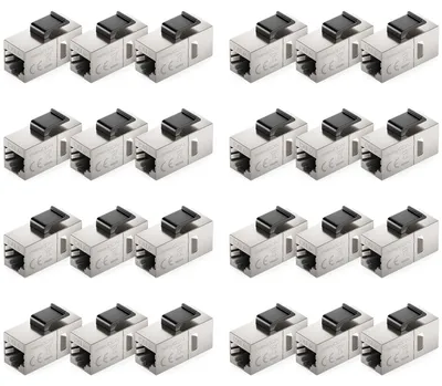 Produktbild von deleyCON CAT6 RJ45 Keystone Verbinder STP 1 Gbit/s, 24 Stück - Silber