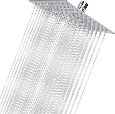Zdjęcie produktu dla Deszczownica - kwadratowa głowica wysokociśnieniowa - chrom - 20 cm - stal nierdzewna 304