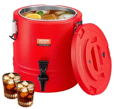 Image de VEVOR Distributeur de Boissons Isotherme 11,4 L, Fontaine à Eau Chaude et Froide Non Électrique avec Robinet, Conteneur Isotherme de Qualité Alimentaire, avec Intérieur en Inox 304, pour Camping