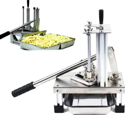Produktbild von Kartoffelchip-Schneider, Edelstahl und Aluminiumlegierung, 3 Klingenstärken-Optionen, leicht zu reinigen, arbeitsparendes Design, geeignet für verschiedene Gemüse