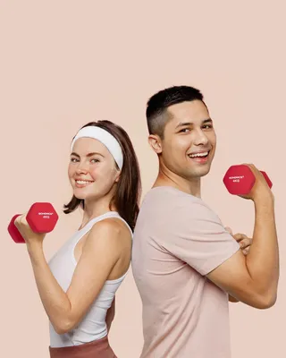 Produktbild von SONGMICS Hanteln, 2er Set, 2 x 4 kg, Hantelset, Kurzhanteln, Hexagon, Neopren-Beschichtung, Krafttraining, Workout, Fitnesstraining, für Zuhause