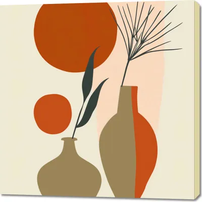 Produktbild von Bild 100x100cm Vasen in Rot