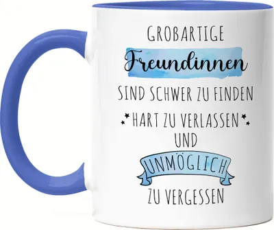 Produktbild von Großartige Freundinnen Sind Schwer Zu Finden Tasse Blau Danke Geschenk Hart Zu Vergessen