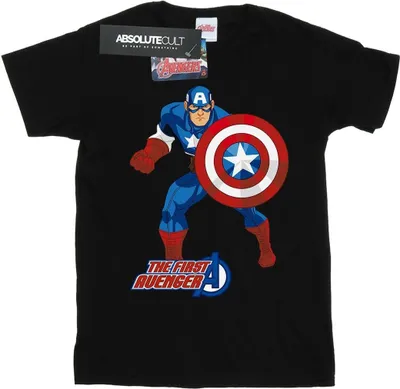 Produktbild von Marvel - "The First Avenger" T-Shirt für Herren BI5871 (3XL) (Schwarz)