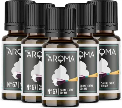 Produktbild von myAROMA flavour drops – Sahne Creme, 5x10ml, zuckerfrei, kalorienfrei, vegan, ohne künstliche Farbstoffe, für Backen & mehr, Nr. 67
