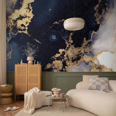 Produktbild von Selbstklebende Folie Fototapete - Marble and Garnet - Abstract Textured Pattern Inspired by a Starry Sky 343x256 cm Muster f-B-10091-a-a