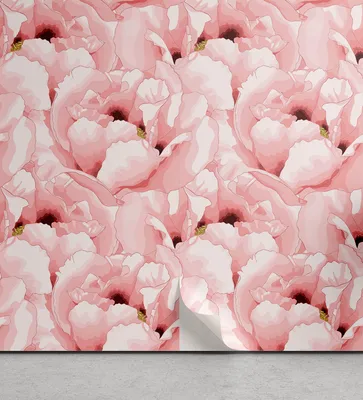 Produktbild von ABAKUHAUS Aquarell abziehbare & klebbare Tapete für Zuhause, Weinlese-Blumen-Blüte, selbstklebendes Wohnzimmer Küchenakzent, 33 cm x 90 cm, Hellrosa