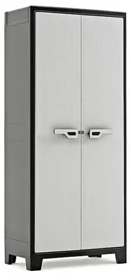 Image de Armoire haute en résine - Gris et noir - 182x80x44cm