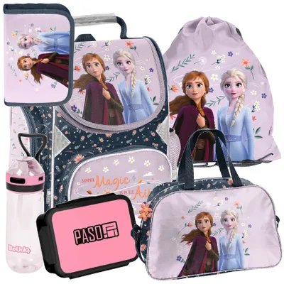 Produktbild von Schulranzen 6-tlg. Set für Mädchen & Jungen FROZEN disney Eingefroren – Paso Ranzen, Mäppchen, Tasche, Flasche, Frühstückstasche