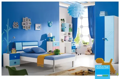 Obrázek produktu pro Dětský pokojový set postel šatní skříň moderní ložnice pro mládež 4dílný set