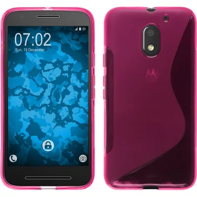 Produktbild von PhoneNatic Case kompatibel mit Lenovo Moto E3 - pink Silikon Hülle S-Style + 2 Schutzfolien