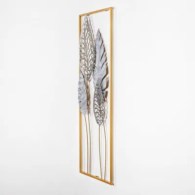 Metall-Wanddekoration, handbemalt, 32x90x5 cm, 100% Metall