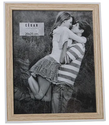 2er-Set Bilderrahmen 20x25 cm, MDF/Holz, Weiß/Natur