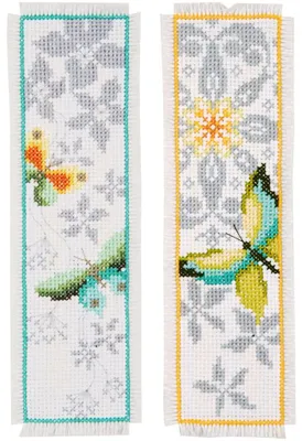 Kreuzstich-Buchzeichen-Set, 2 Stück, 6 x 20 cm, DIY-Stickerei-Kit