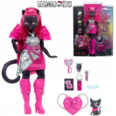 Produktbild von Monster High Catty Noir Popstar Puppe mit Katze