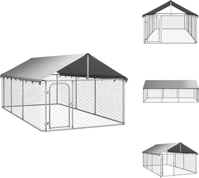 Image de vidaXL Chenil extérieur avec toit 400x200x150 cm - Chenils & parcs pour chiens