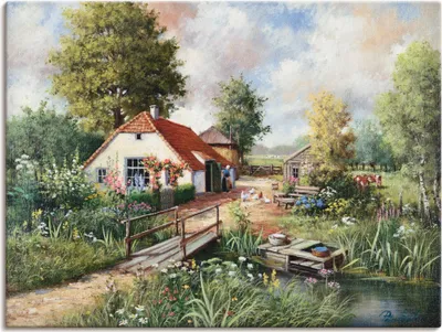Produktbild von ARTland Leinwandbild Bauernhof Größe: 40x30 cm