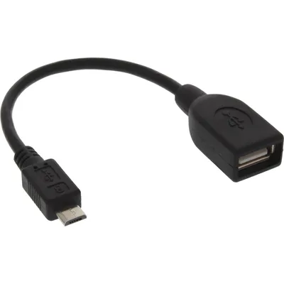 Obrázok produktu pre InLine 31606, 0,15 m, USB A, Micro-USB B, Čierna