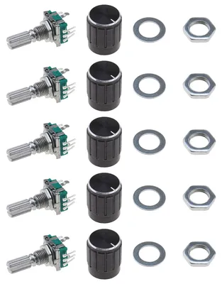 5x EC11 Drehgeber 360° 20 mm Welle mit Knopfkappe
