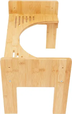 Produktbild von Toilettenhocker - Badezimmer Fußstütze - Bambus - Ergonomische Hockposition - Verstellbare Höhe 6 cm - Bis 80 kg - Hellgelb
