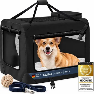Imagen del producto de Transportín para perros: bolsa de transporte plegable para perros y gatos, transpirable e impermeable. Talla M: 62 x 42 x 42 cm