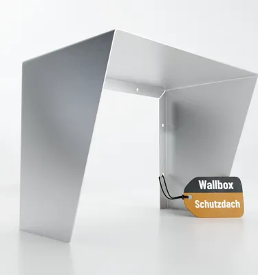 Produktbild von ABSINA Edelstahl Dach für Wallbox inkl. Montagezubehör - 45,4 x 25,6 x 30,2 cm Abdeckung für Wallbox - Wetterschutz
