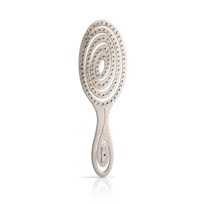 Produktbild von chaarmant Straw Brush Natur | Haarbürste ohne Ziepen | Bürste für Damen und Herren | Detangler Bürste auch für Locken & Lange Haare