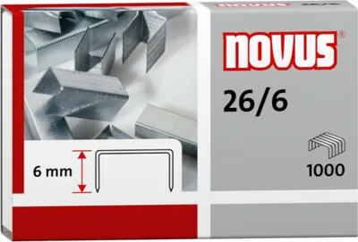 Produktbild von NOVUS Heftklammer 26/6 040-0056 verzinkt 1.000 St./Pack.