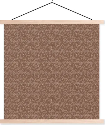 Produktbild von MuchoWow® Textilposter Gesicht - Abstrakt - Muster 40x40 cm mit holzfarbenen Rahmen - Posterleiste