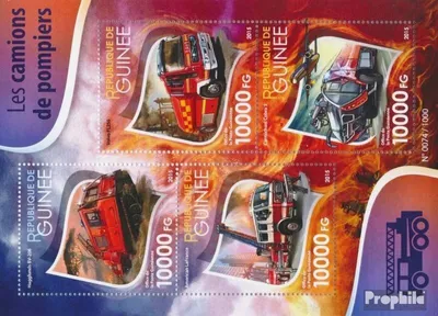 Produktbild von Briefmarken Guinea 2015 Mi 11463-11466 Kleinbogen (kompl. Ausgabe) postfrisch Feuerwehrfahrzeuge