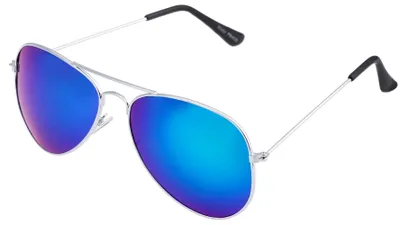 Produktbild von Piloten Brille verspiegelt Koenigsblau - Silber
