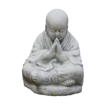 Produktbild von Sitzender Mönch für den Garten oder die Wohnung, aus Steinguss Neu Frostfest Witterungsbeständig, Steinfigur zur Dekoration, Asiatisch, Buddha PO-742