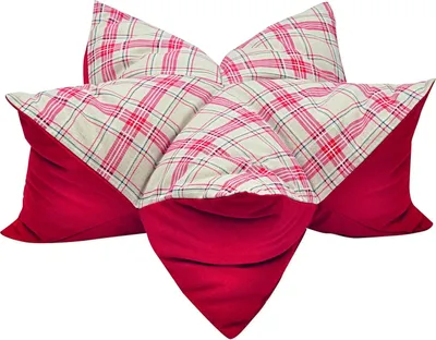 Produktbild von Aumüller Sternenkissen Karo, Beige / Rot - 85 cm - Liegekissen für Hunde und Katzen