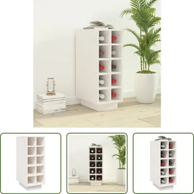 Produktbild von The Living Store Weinregal Weiß 23x34x61 cm Massivholz Kiefer