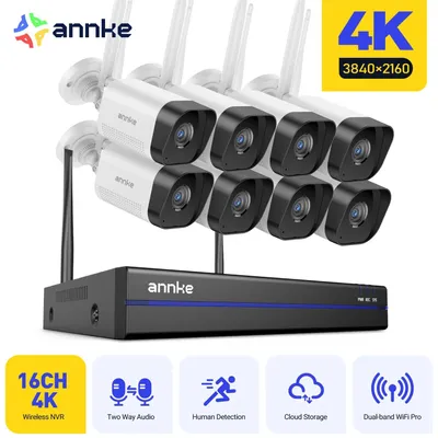 Immagine prodotto di Sistema di videosorveglianza WiFi da 8MP con registratore NVR a 16 canali, visione notturna a colori e rilevamento del movimento