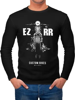 Produktbild von Herren Long-Sleeve Biker Motorrad Motiv Front Vintage Langarm-Shirt Neverless®  L