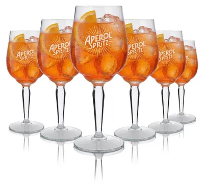 Produktbild von 6x Aperol Spritz Signature Glas Calice 0,45 l – Cristalline Original Aperitif-Gläser Set